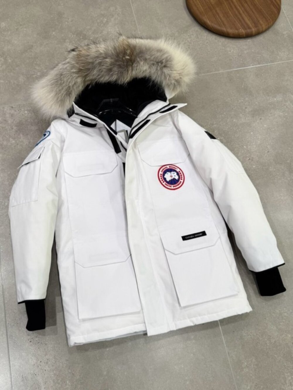 Canada Goose White Expedition Fur Hood Parka Jacket